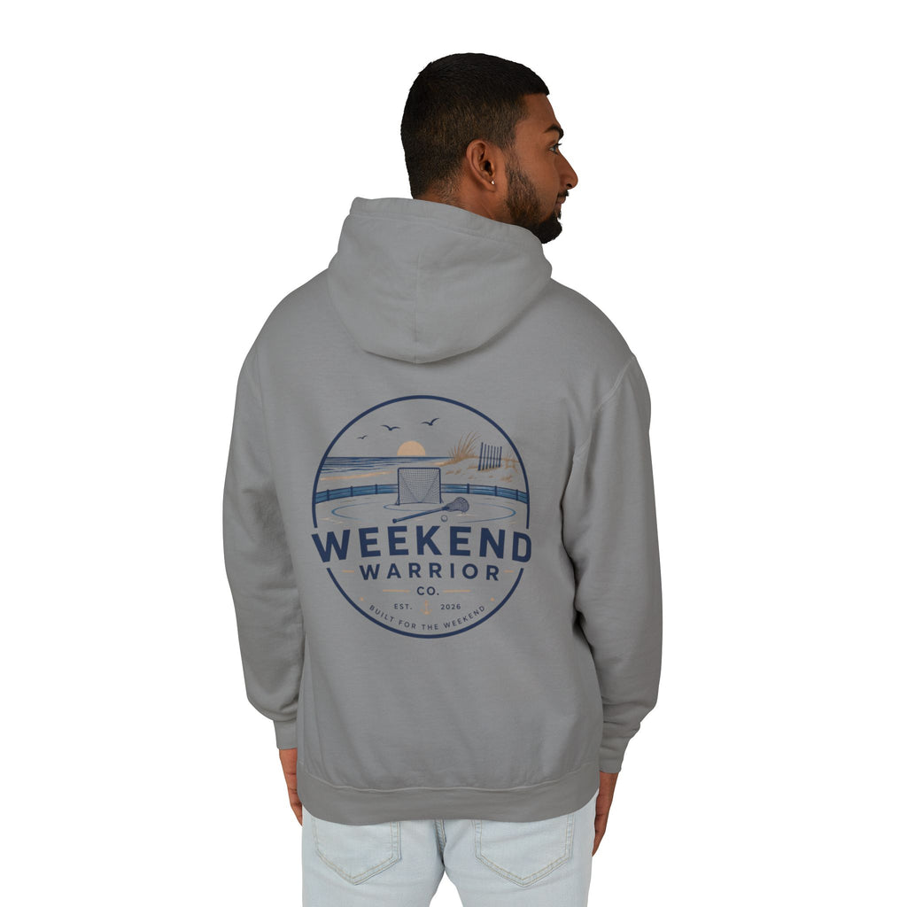 Weekend Warrior Hoodie — Coastal LAXX Graphic Hooded Sweatshirt