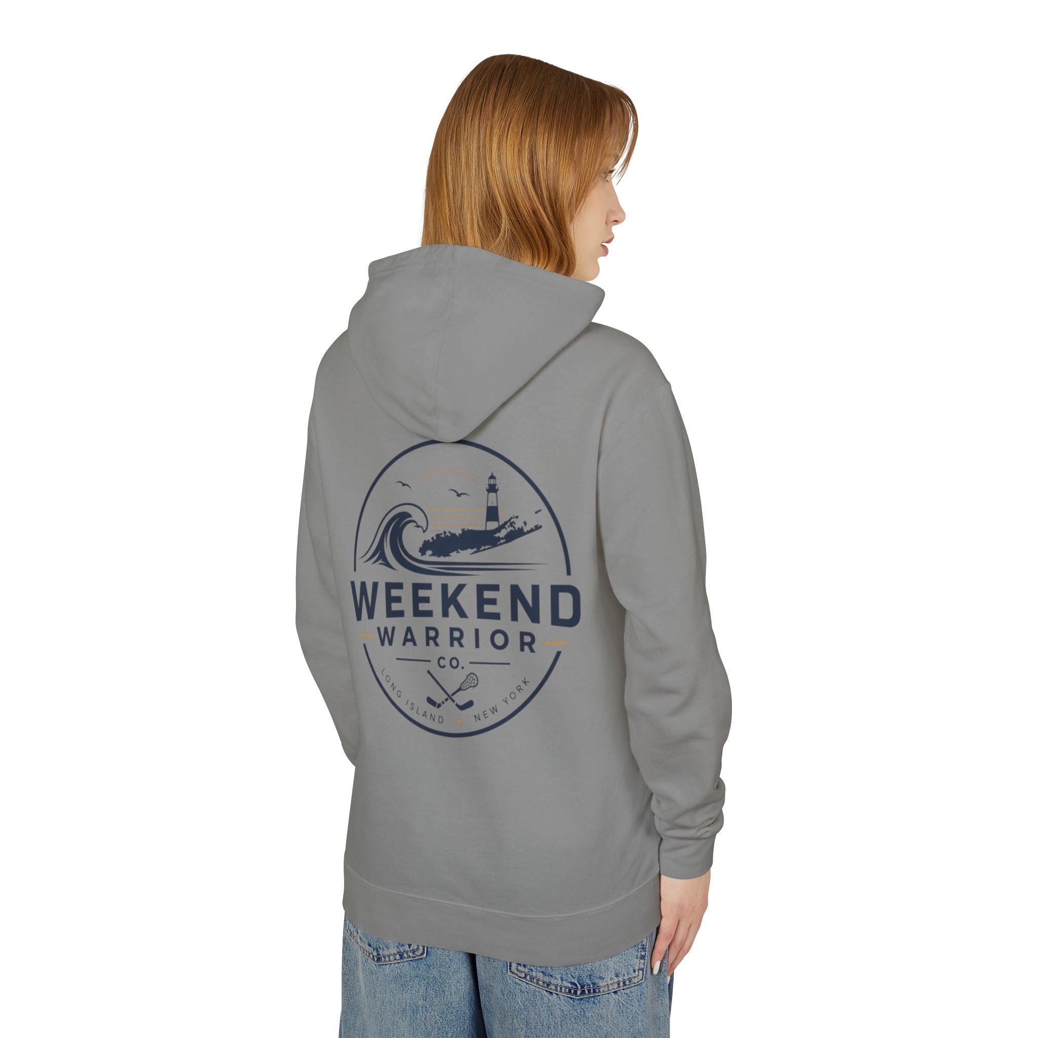 Weekend Warrior Hoodie — Coastal Lighthouse Graphic Hooded Sweatshirt