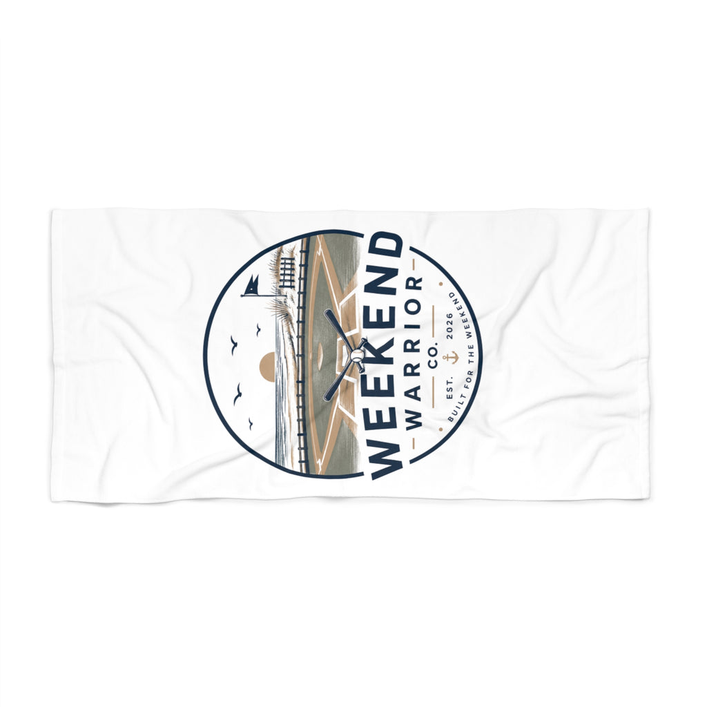 Weekend Warrior Beach Towel — Coastal Baseball Logo Towel