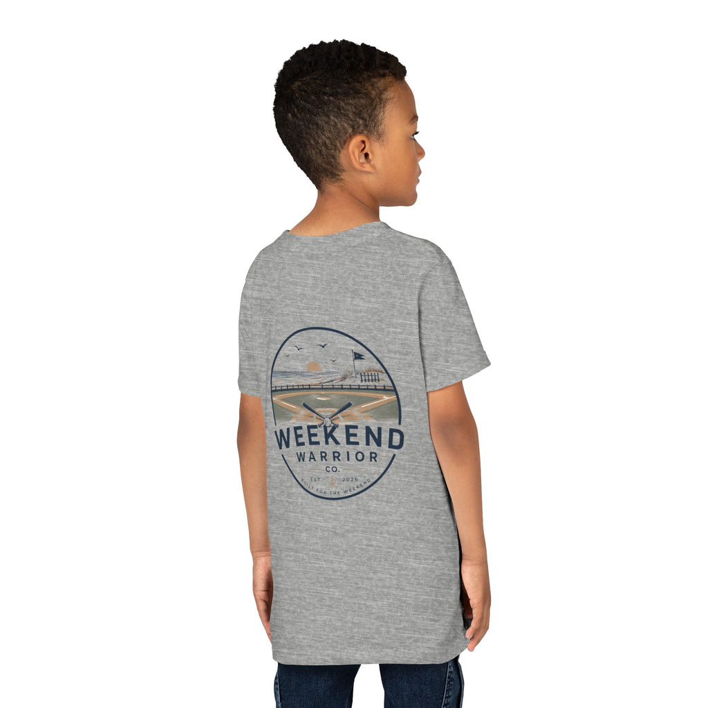 Weekend Warrior Youth Tee — Coastal Baseball Graphic Shirt