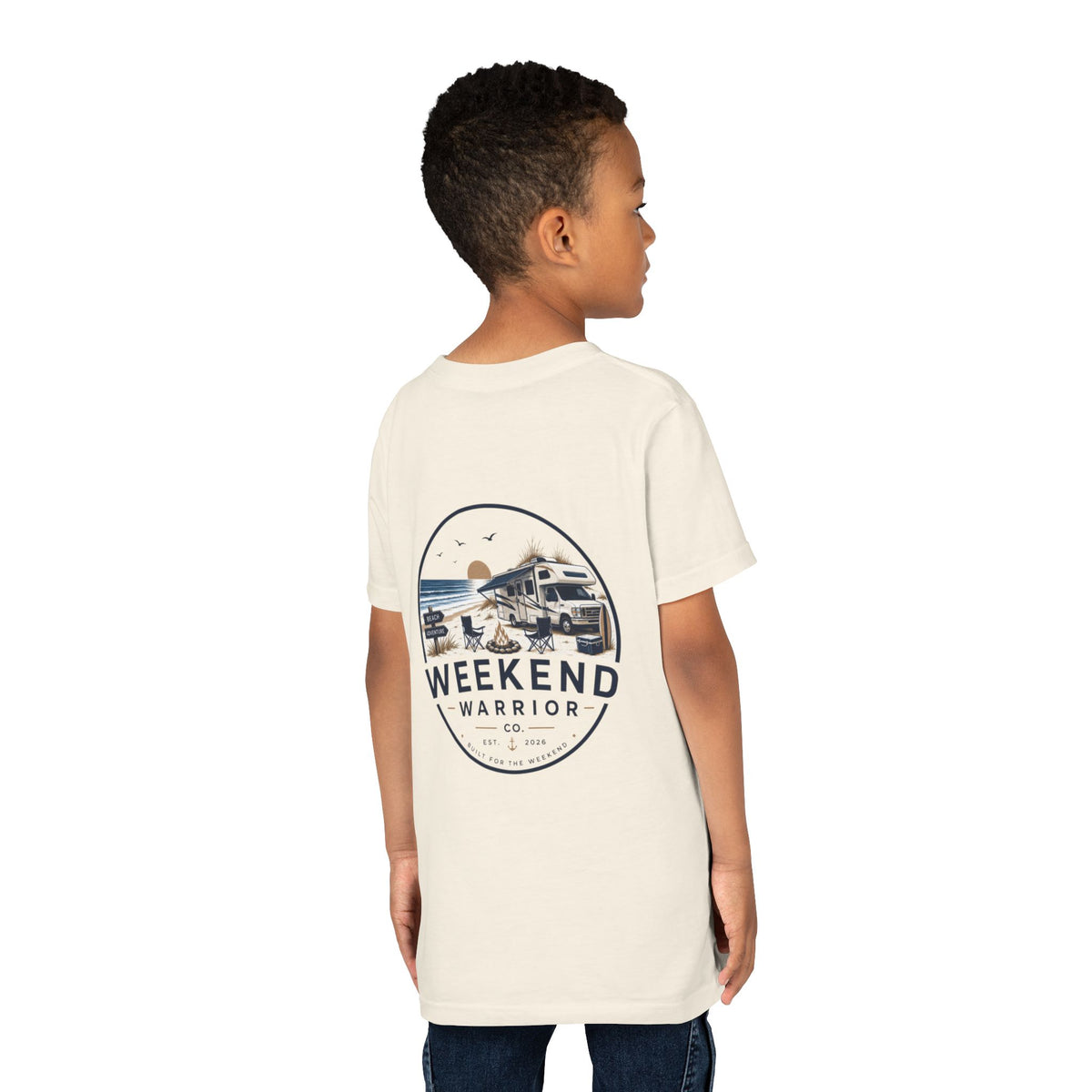Weekend Warrior Youth Tee — Coastal Camping Shirt
