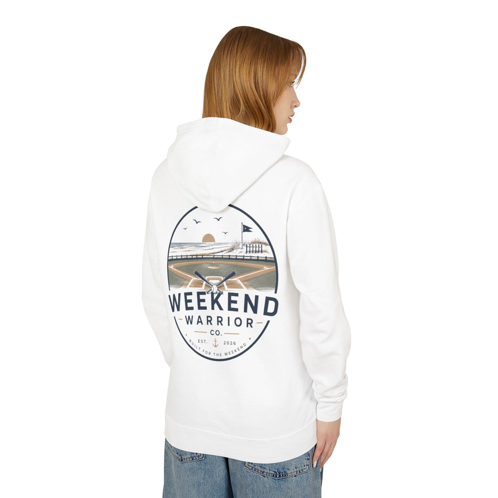 Weekend Warrior Hoodie — Coastal Baseball Graphic Hooded Sweatshirt