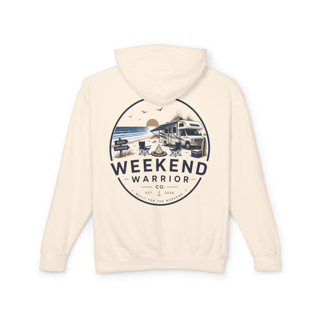 Weekend Warrior Hoodie — Coastal Camping Graphic Hooded Sweatshirt