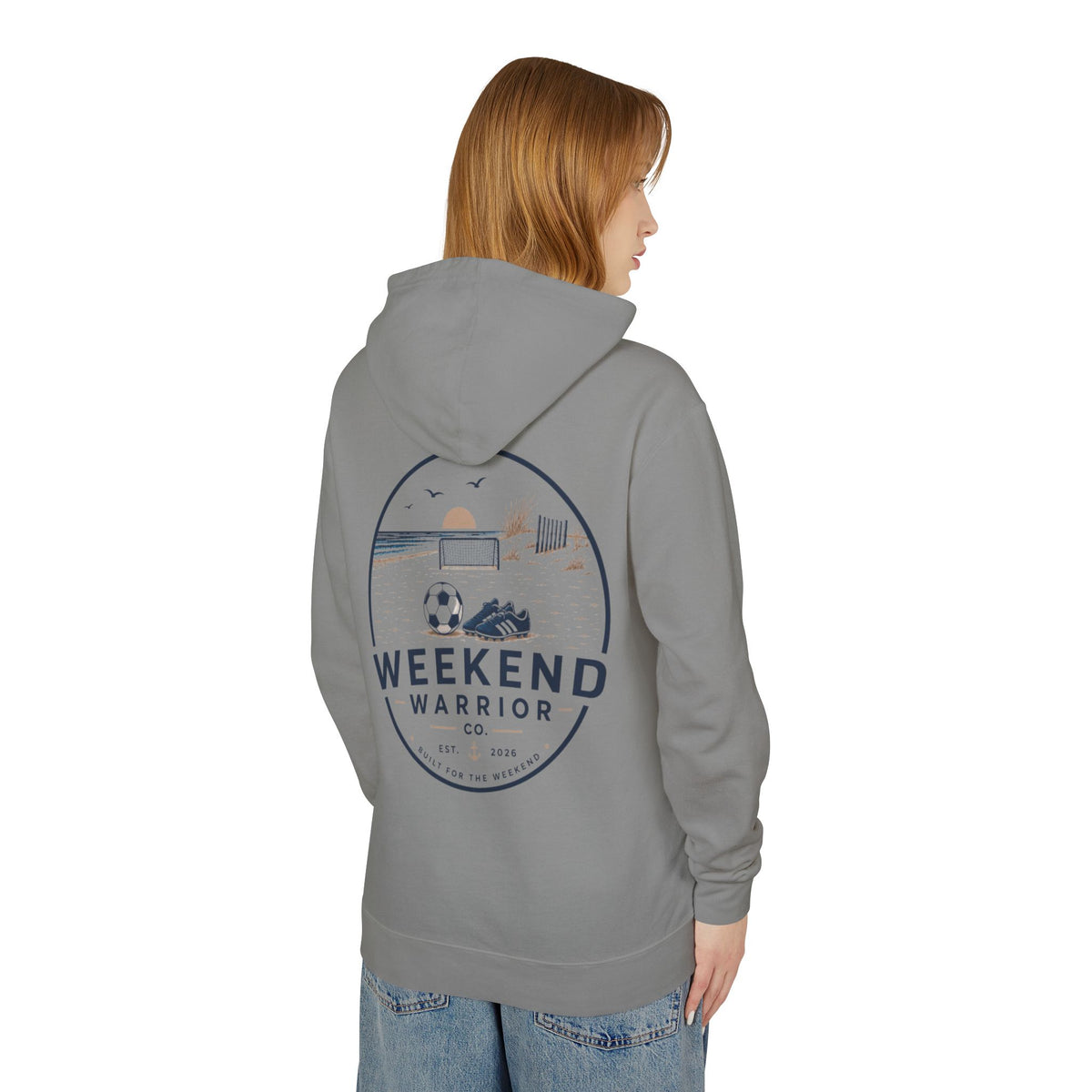 Weekend Warrior Hoodie — Coastal Soccer Graphic Hooded Sweatshirt