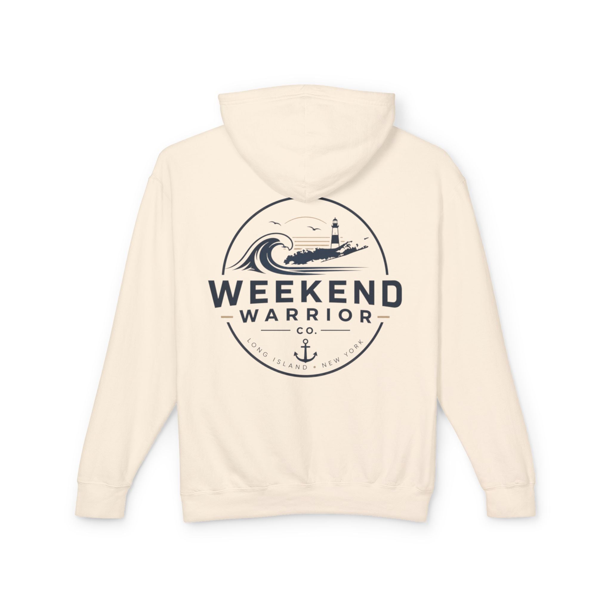 Custom OG Weekend Warrior Hoodie — Coastal Lighthouse Graphic Hooded Sweatshirt
