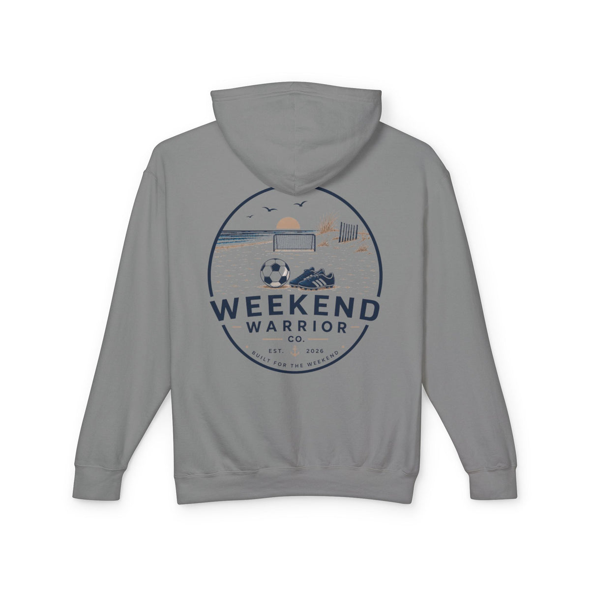 Weekend Warrior Hoodie — Coastal Soccer Graphic Hooded Sweatshirt