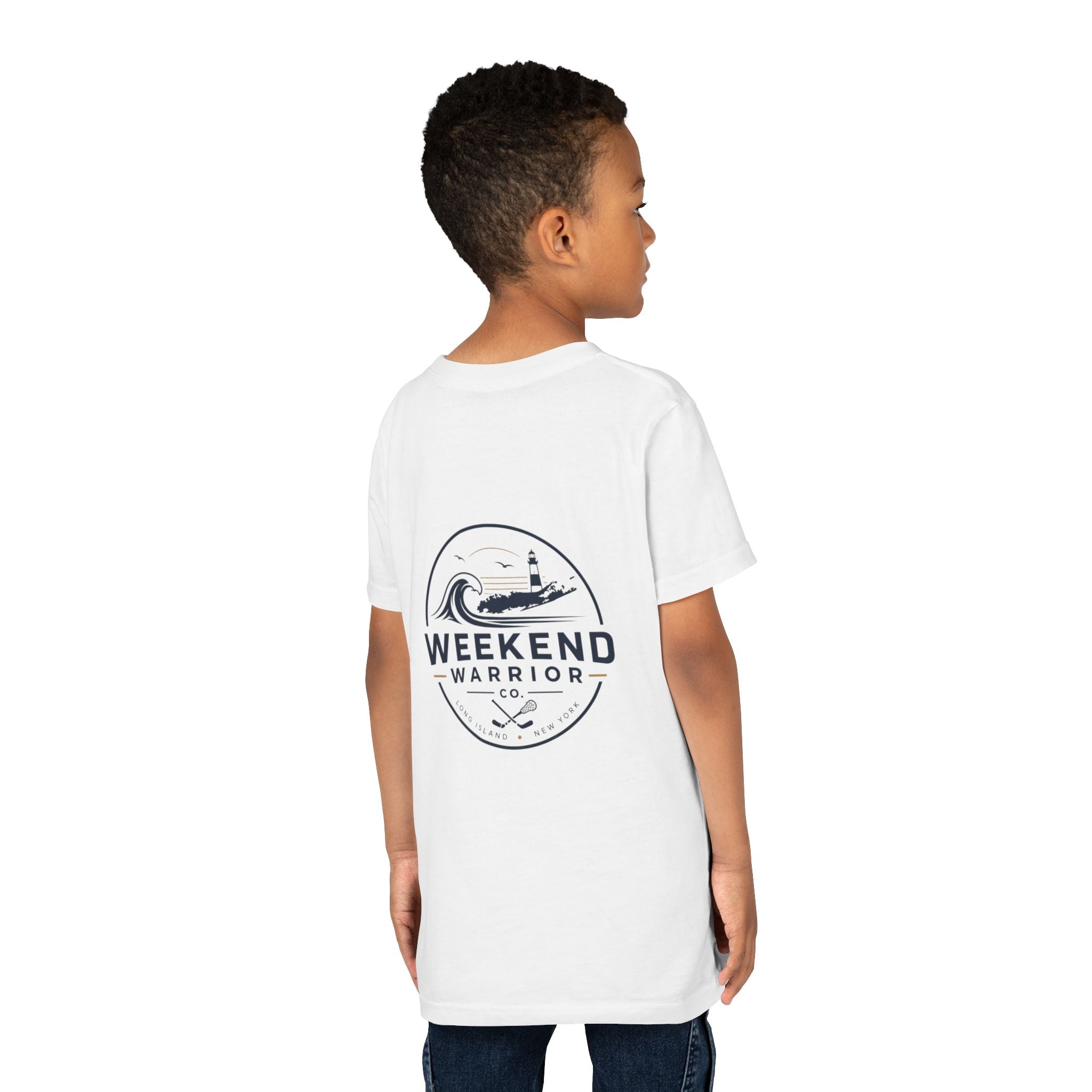 Weekend Warrior Youth Tee — Coastal Lighthouse Surf Graphic Shirt