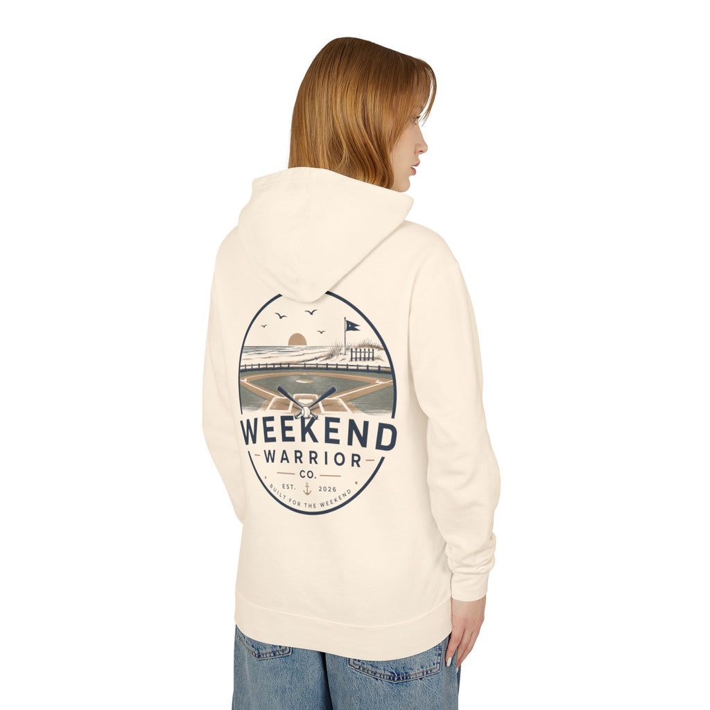 Weekend Warrior Hoodie — Coastal Baseball Graphic Hooded Sweatshirt