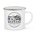 Weekend Warrior Enamel Camping Mug – RV & Beach Adventure Campfire Cup