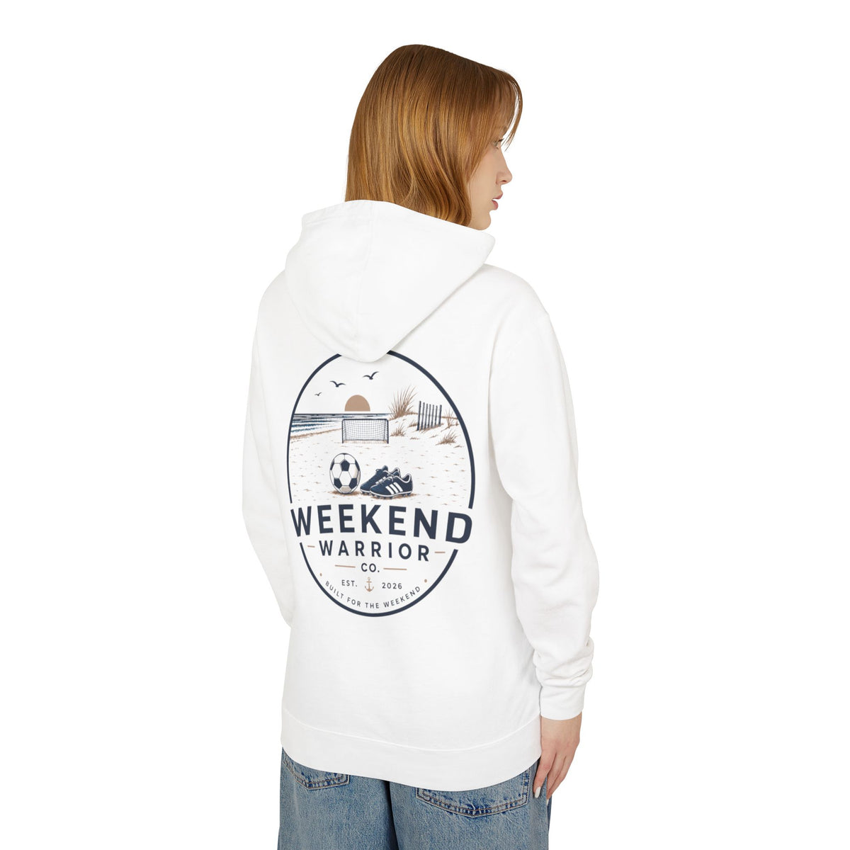 Weekend Warrior Hoodie — Coastal Soccer Graphic Hooded Sweatshirt