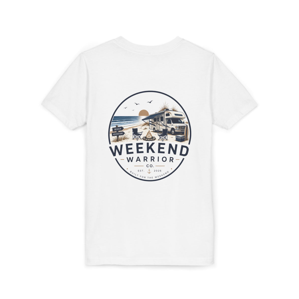 Weekend Warrior Youth Tee — Coastal Camping Shirt