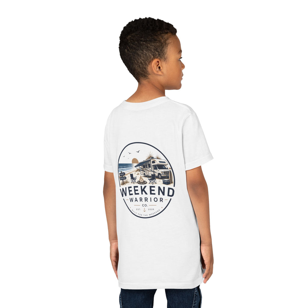 Weekend Warrior Youth Tee — Coastal Camping Shirt