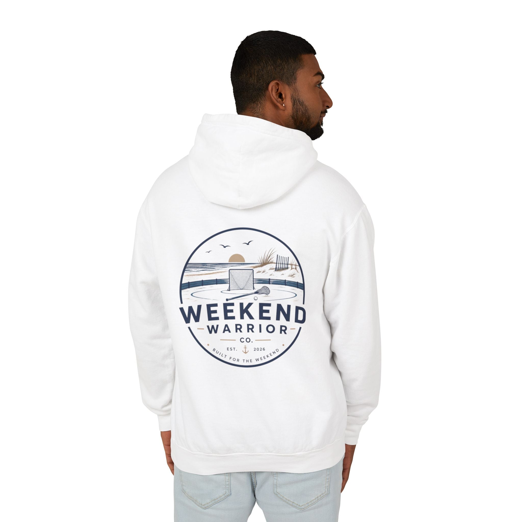 Weekend Warrior Hoodie — Coastal LAXX Graphic Hooded Sweatshirt
