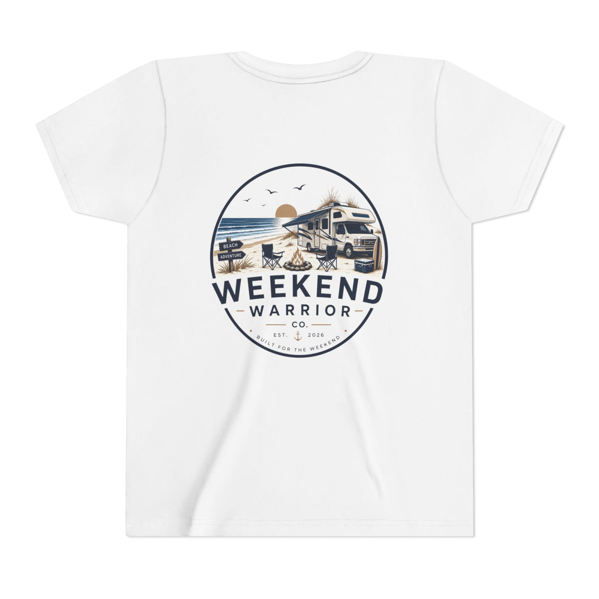 Weekend Warrior Youth Tee — Coastal Camping Shirt
