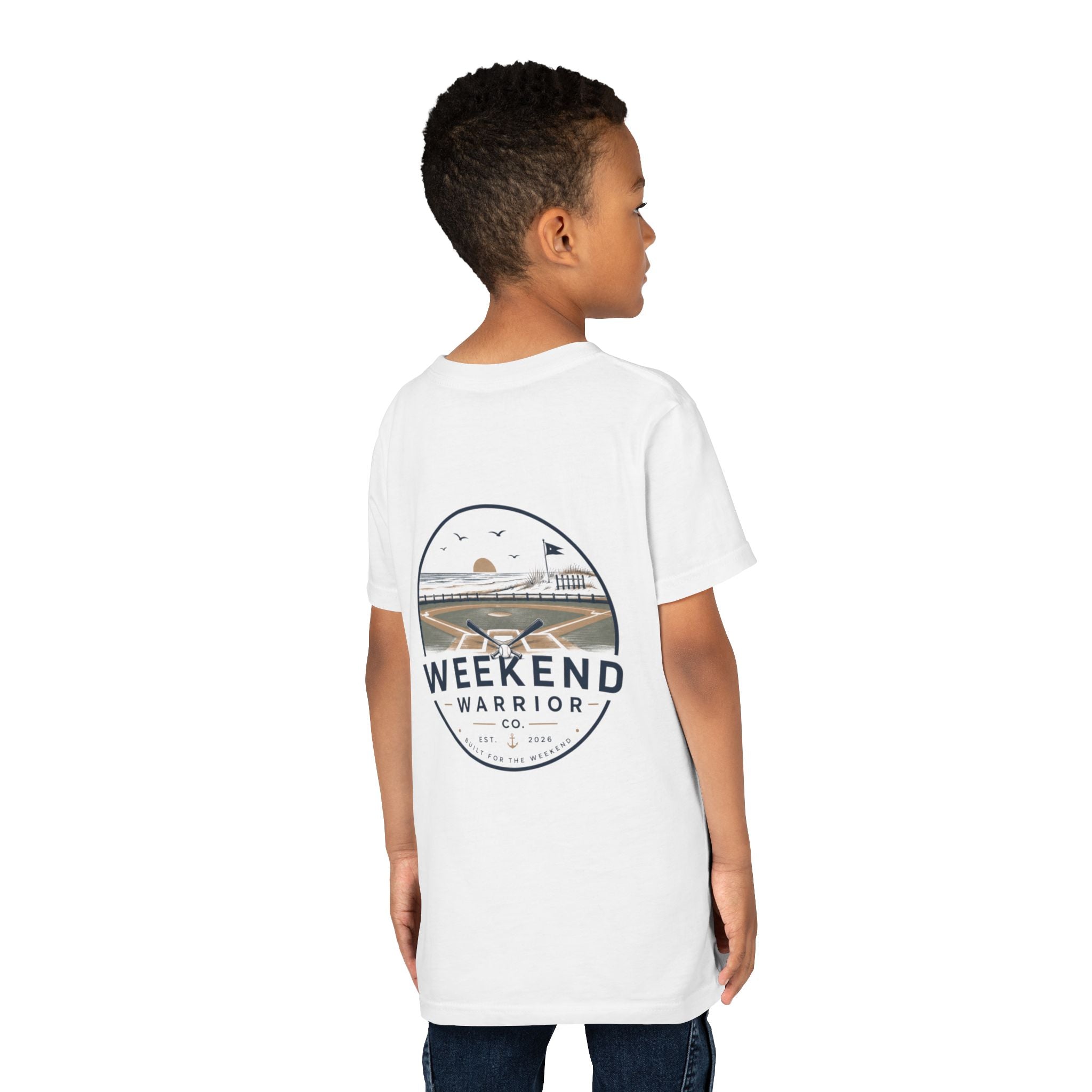 Weekend Warrior Youth Tee — Coastal Baseball Graphic Shirt