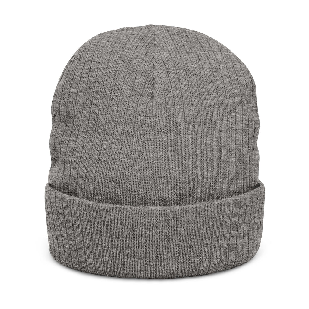 Weekend Warrior Camping Ribbed Knit Beanie — Embroidered Cuff Hat