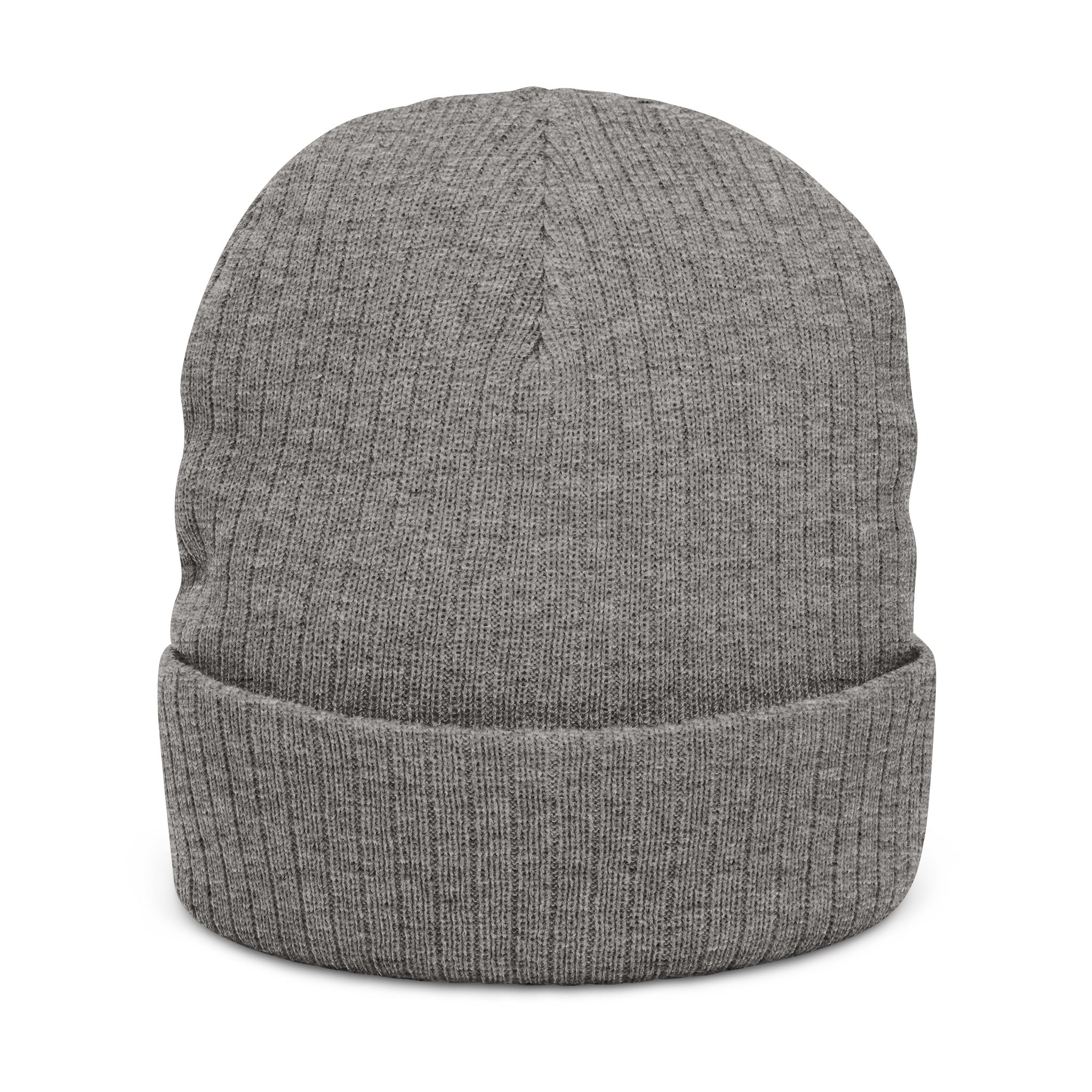 Weekend Warrior Camping Ribbed Knit Beanie — Embroidered Cuff Hat