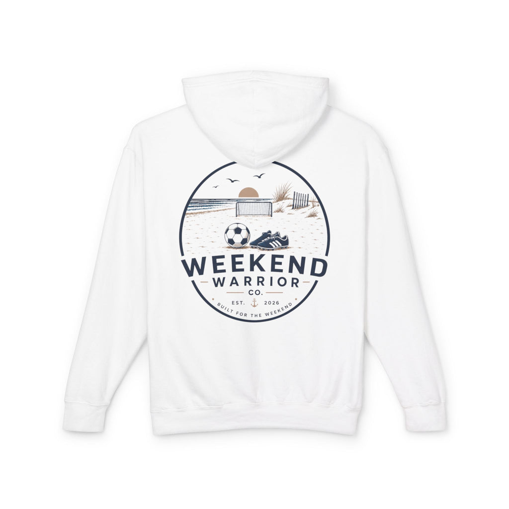 Weekend Warrior Hoodie — Coastal Soccer Graphic Hooded Sweatshirt