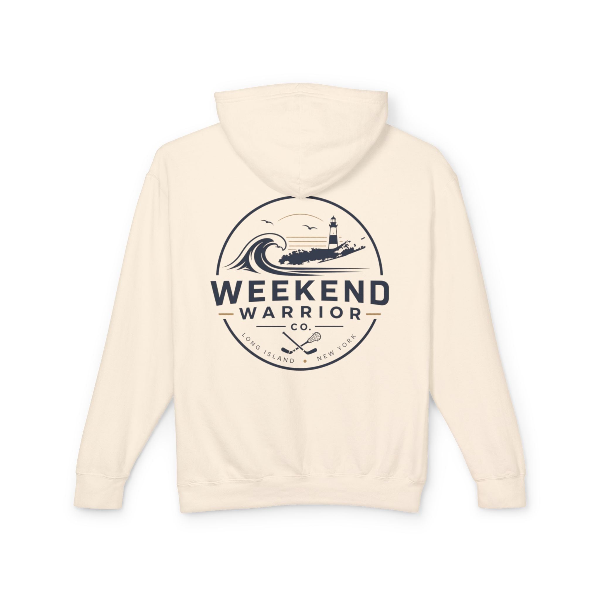 Weekend Warrior Hoodie — Coastal Lighthouse Graphic Hooded Sweatshirt