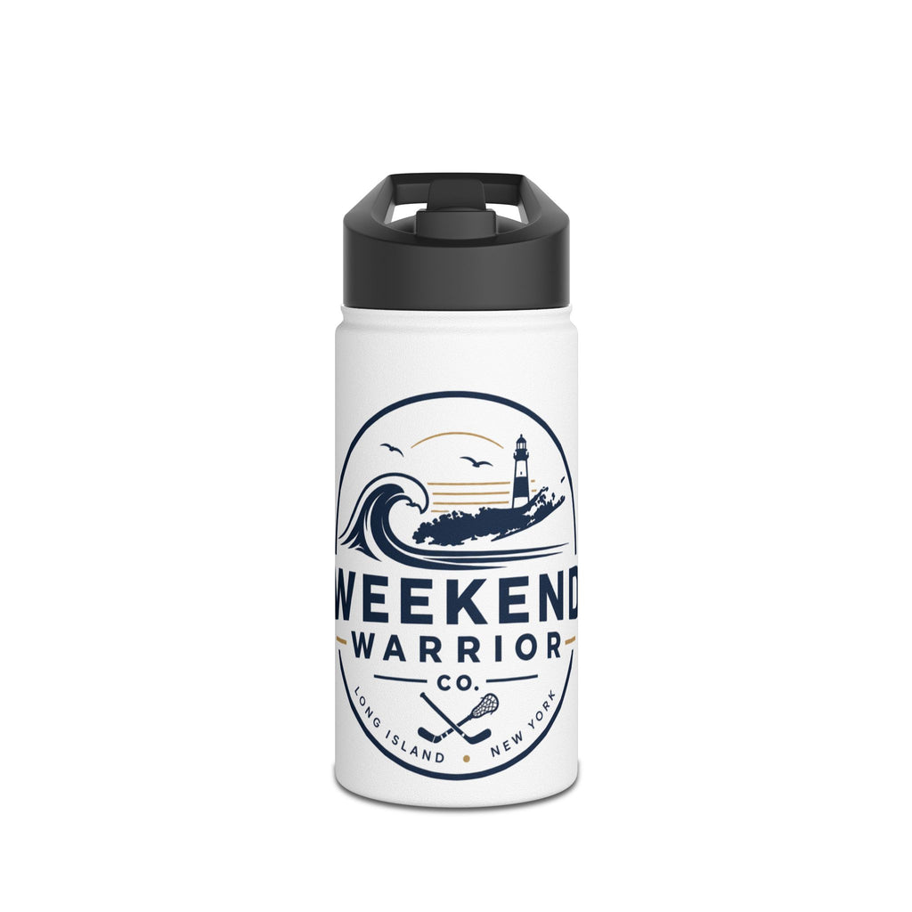Weekend Warrior Stainless Steel Water Bottle – Lighthouse & Wave Adventure Bottle