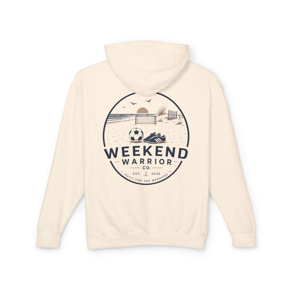 Weekend Warrior Hoodie — Coastal Soccer Graphic Hooded Sweatshirt