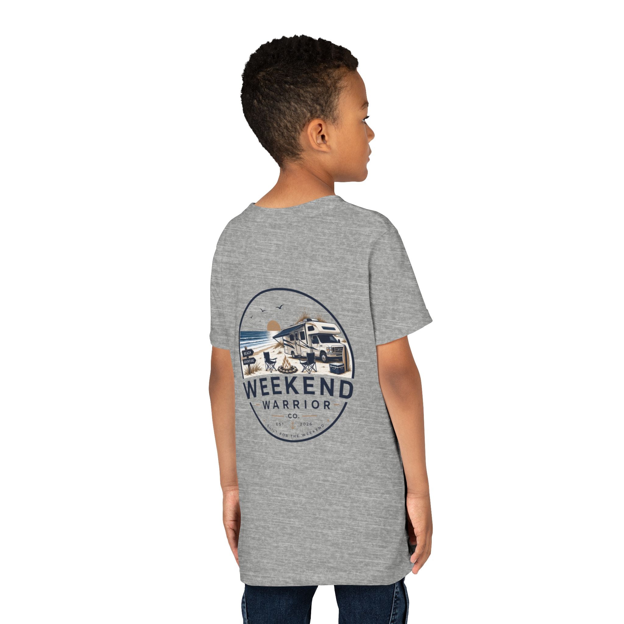 Weekend Warrior Youth Tee — Coastal Camping Shirt