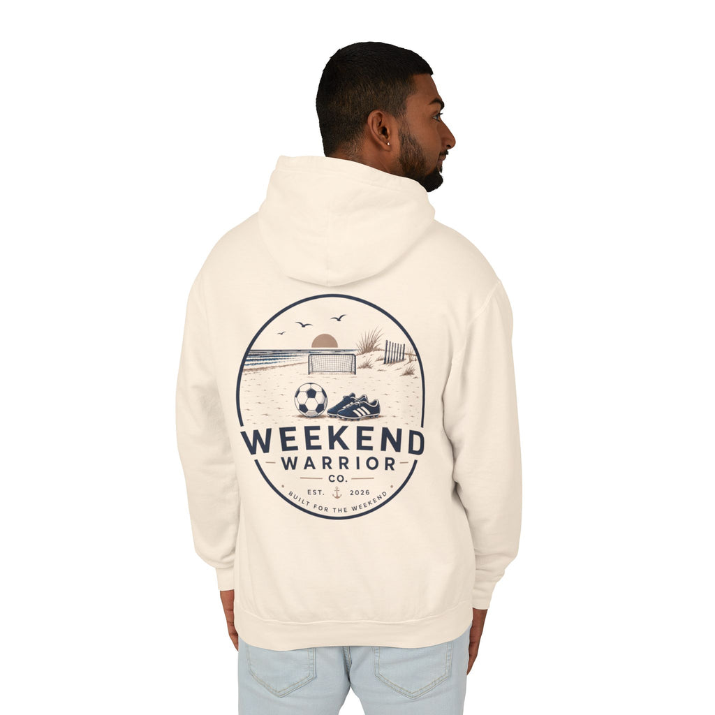 Weekend Warrior Hoodie — Coastal Soccer Graphic Hooded Sweatshirt