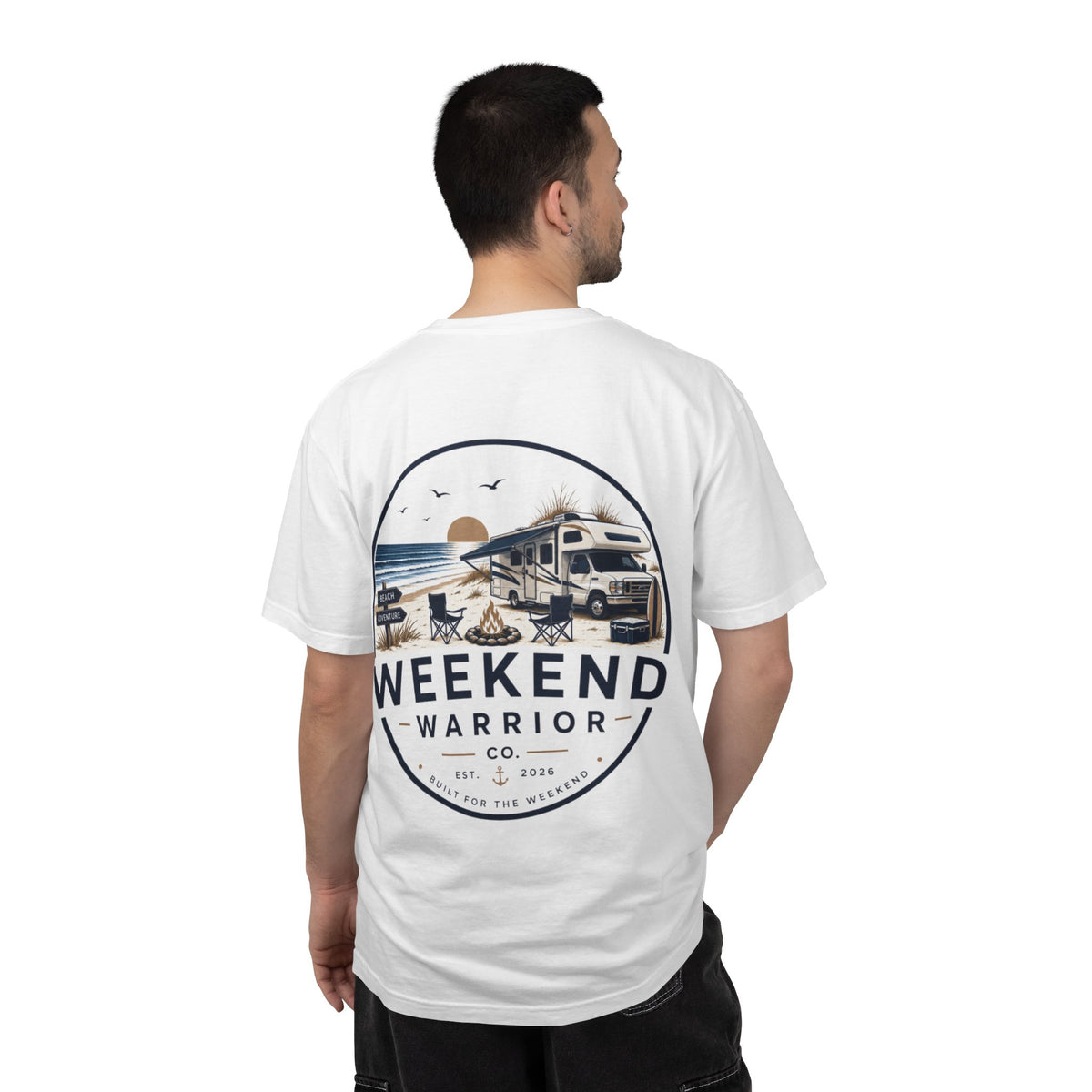 Weekend Warrior T-Shirt — Coastal Camping Graphic