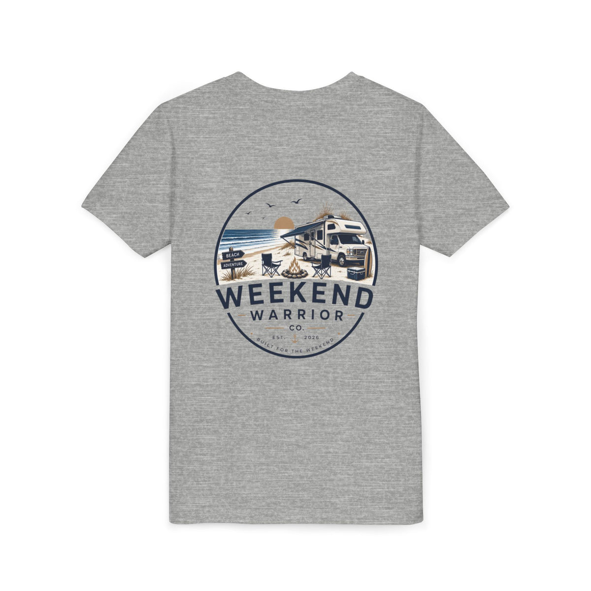 Weekend Warrior Youth Tee — Coastal Camping Shirt