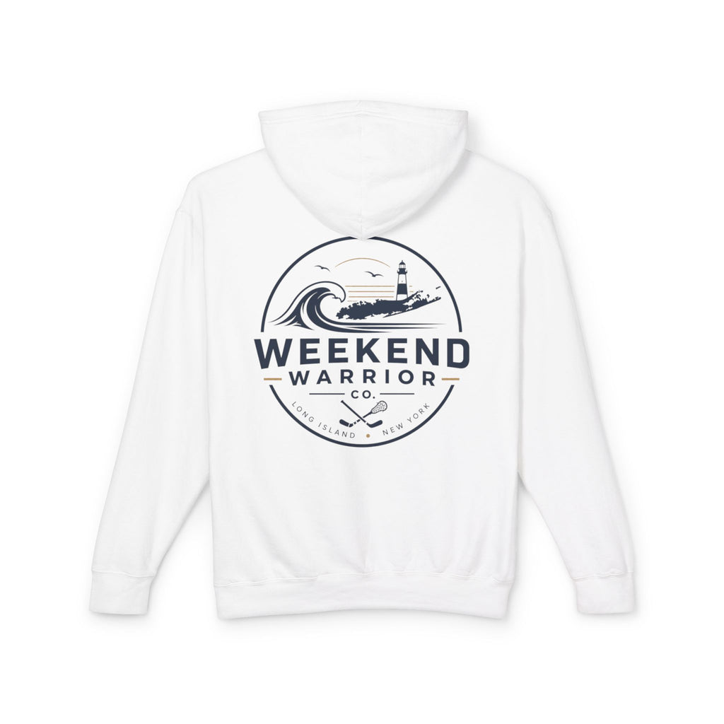 Weekend Warrior Hoodie — Coastal Lighthouse Graphic Hooded Sweatshirt
