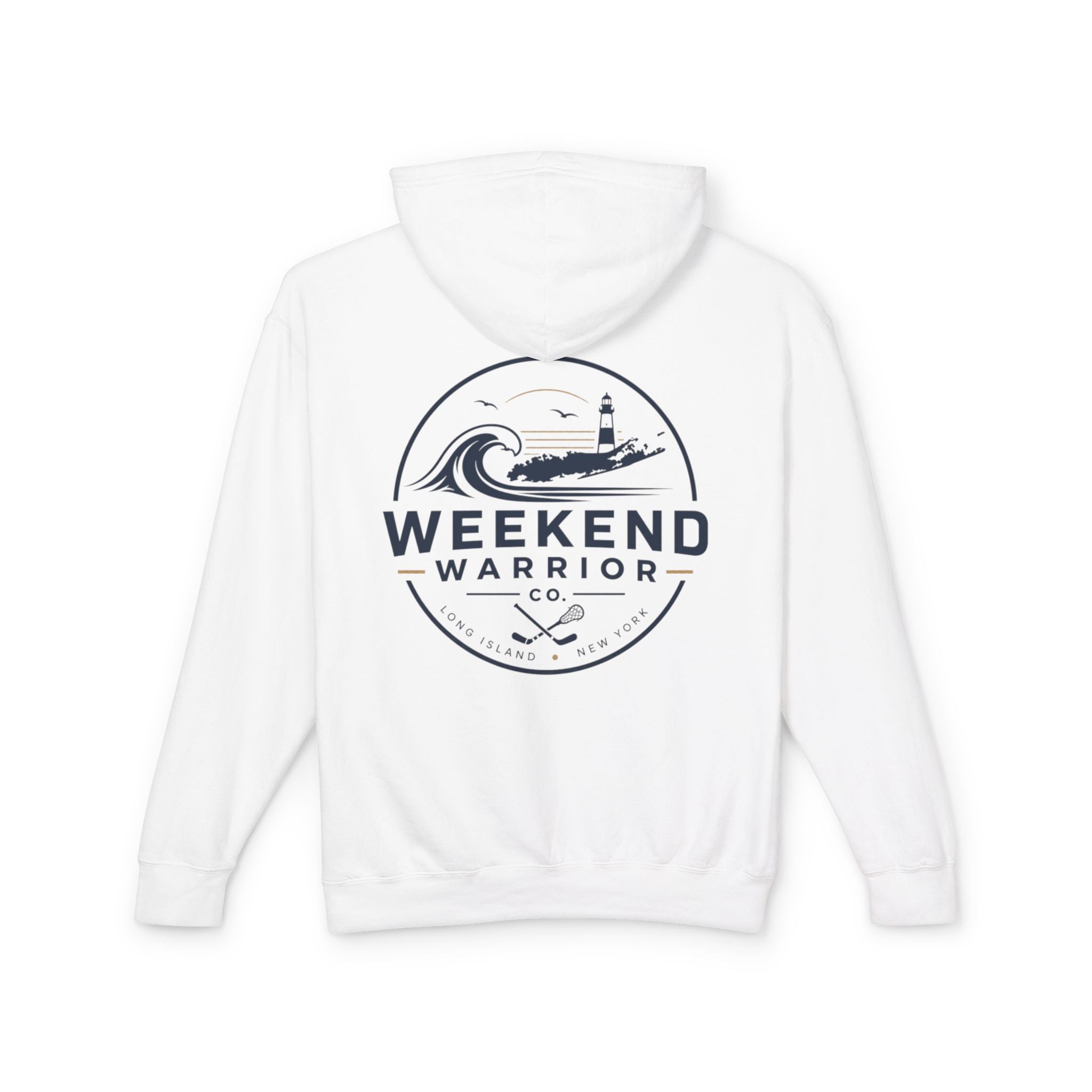 Weekend Warrior Hoodie — Coastal Lighthouse Graphic Hooded Sweatshirt