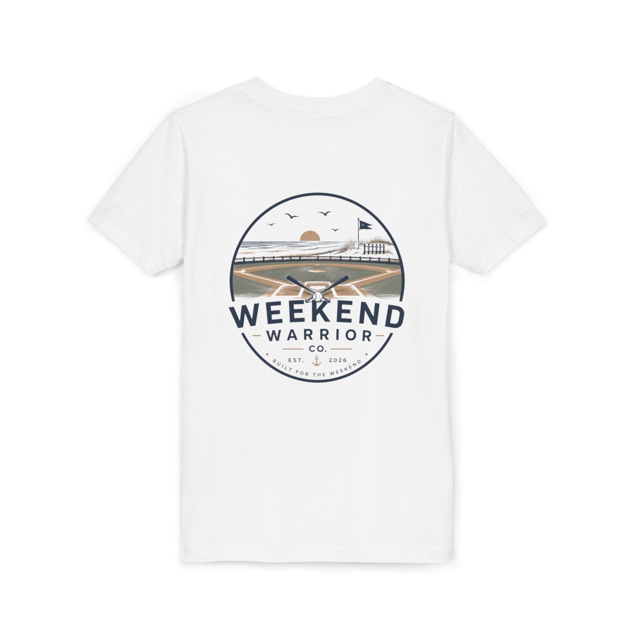 Weekend Warrior Youth Tee — Coastal Baseball Graphic Shirt