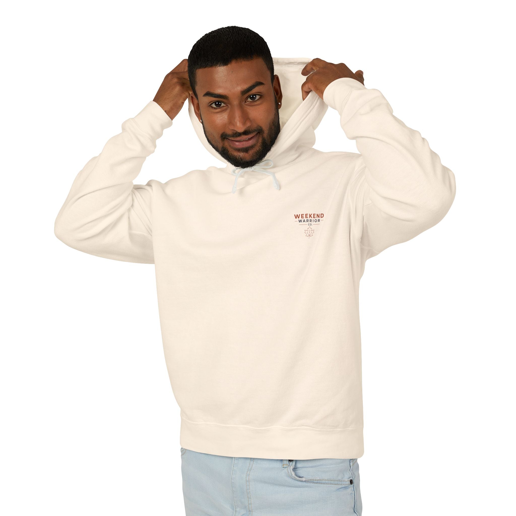Weekend Warrior Hoodie — Coastal Fall Graphic Hooded Sweatshirt